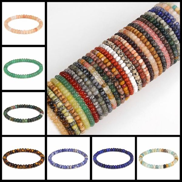 

beaded, strands 4x6mm natural abacus beads bracelet multicolor men women crystal healing energy stone stretch bracelets lovers jewelry gifts, Black