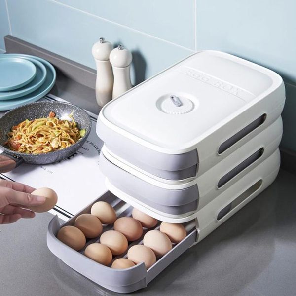 

storage bottles & jars egg container household colourful multi-layer fresh box for kitchen fridge sale organization