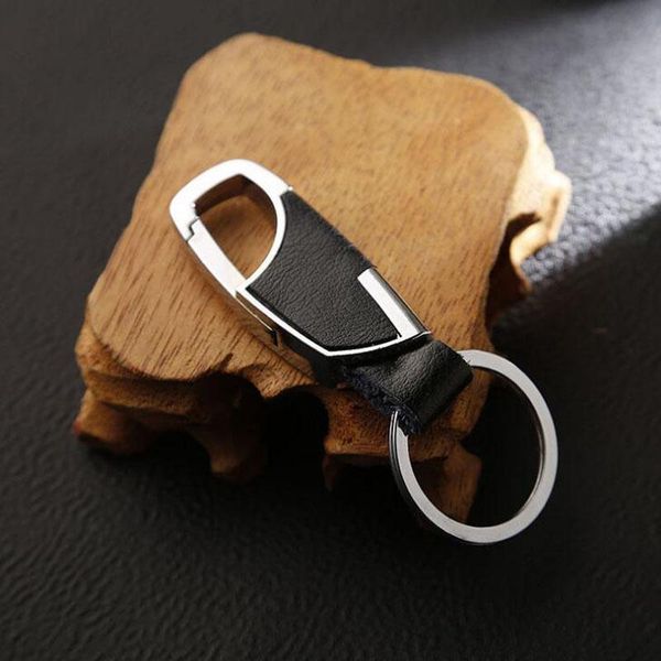 

keychains high-grade keychain metal business style keyrings for car leather key chain ring holder simple chic women men gift k018, Silver