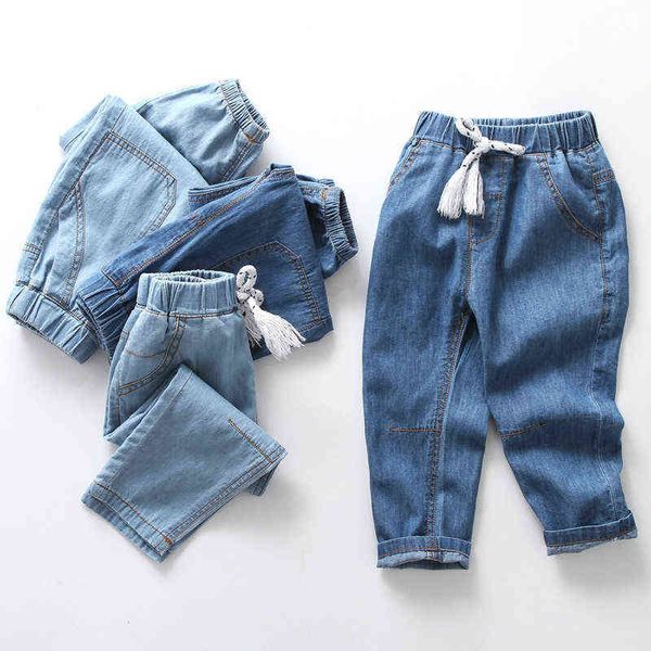 Lawadka Summer Thin Kids Ragazzi Ragazze Jeans Pantaloni Cotone Bambini Boy Girl Pantaloni Casual Denim Alta qualità Età per 2-10 anni 211102