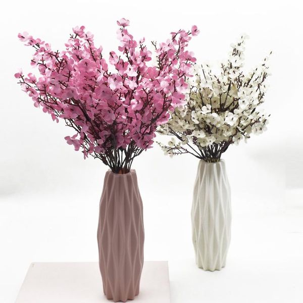 

decorative flowers & wreaths pink silk gypsophila artificial small bunches 5 forks 30cm living room decoration fake plants vase for home wed