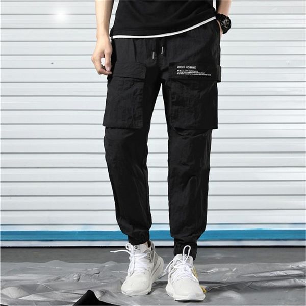 

spring and summer binding feet nine pants big size men's trousers high-end fashion jeans boys with loose straight cylinders pant, Blue