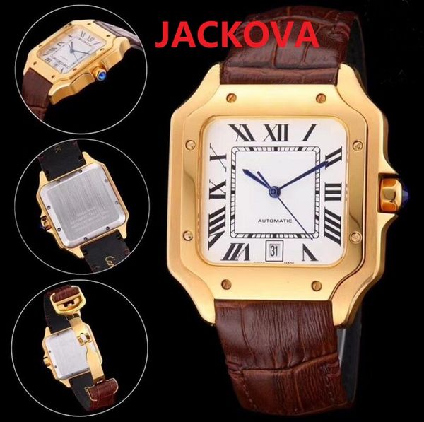 

mens fashion mechanical automatical watches daydate president square roman dial designer rose gold watch man sapphire self-wind movement wri, Slivery;brown