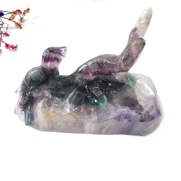 

decorative objects & figurines wholesale natural hand carving crystal healing animal decoration fluorite bird gemstone for gift smy