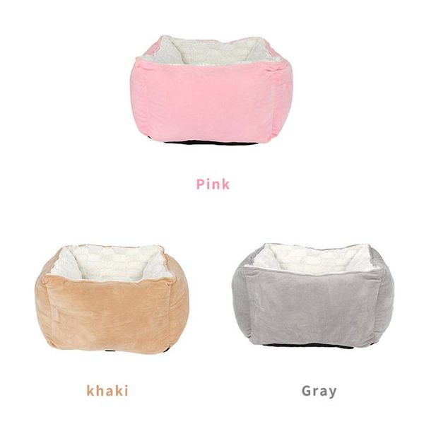 

soft dog bed house square winter warm deep sleep kennel puppy cushion mats for small dogs cats pet supplies cat beds & furniture