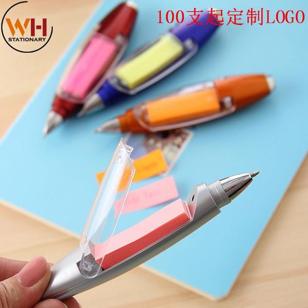 

ballpoint pens 100pcs/lot,logo, logo custom advertising pen can be printed two-dimensional code creative stationery lanyard notes light, Blue;orange