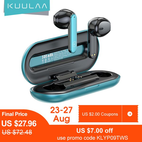

kuulaa qcc 3040 true wireless earphones bluetooth 5.2 enc noise cancelling aptx hd stereo fingerprint touch ipx5 waterproof