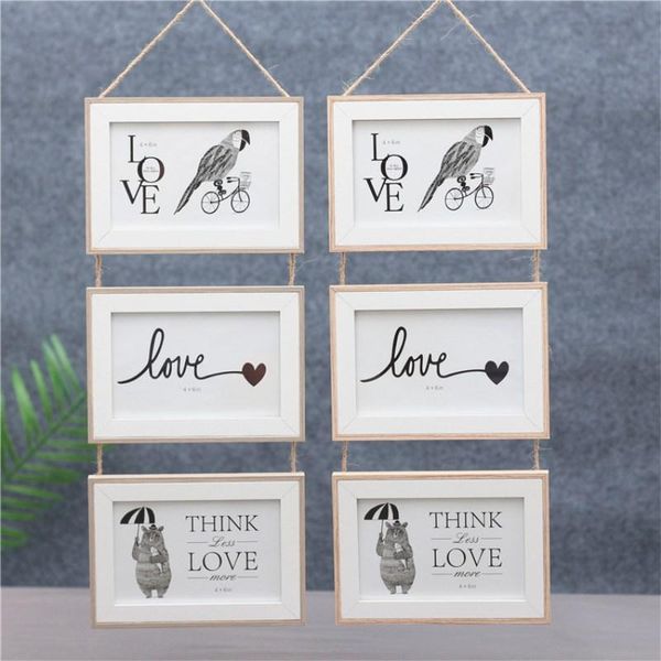 

frames and mouldings triple wall-mounted wooden po frame exquisite style decoration creative wall partner pendant