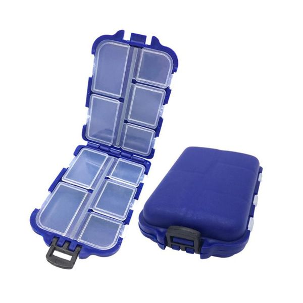 

fishing accessories 10 compartments plastic waterproof baits storage lure box tackle bait case hooks organizer