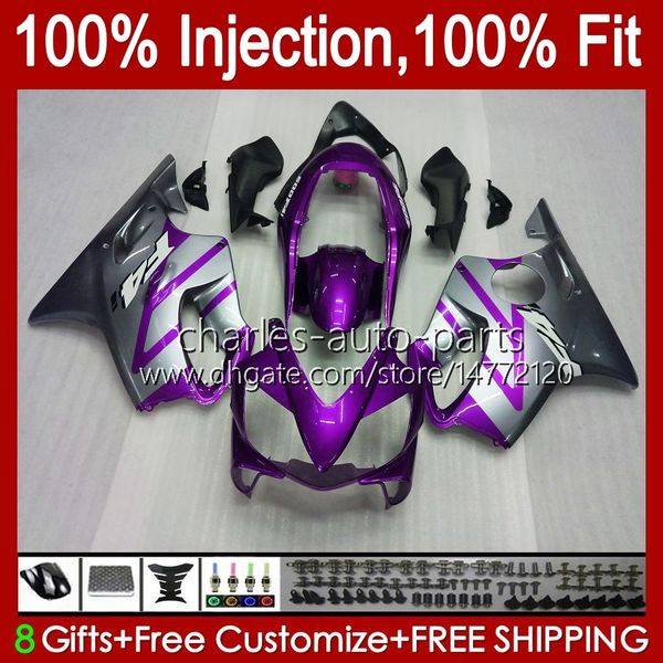 100% HONDA CBR 600F4 600FS 600 F4 FS Için Fit OEM Fairgeçler 600 F4 FS CC 99-00 Vücut 54NO.228 600CC CBR600 F4 CBR600F4 99 00 CBR600FS 1999 2000 Enjeksiyon Gri Mor Kalıp Karoseri