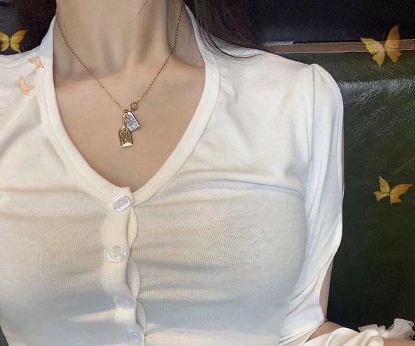 

fine jewelry online double brand necklace zhong the same double tag sweater chain 65% off store online sale, Silver