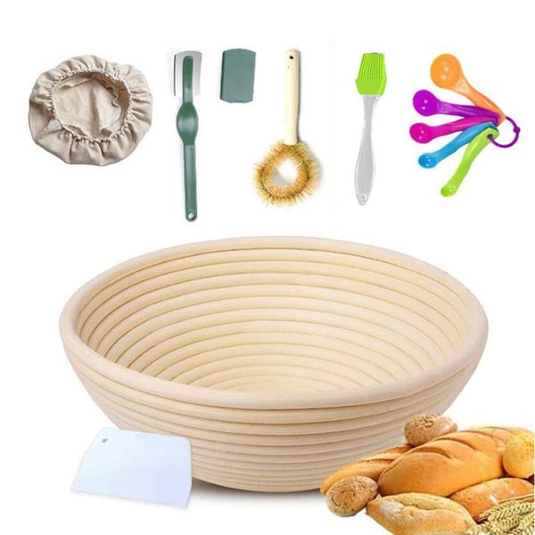 

storage baskets round proofing basket for bread,rattan sourdough,proofing home bakers(with fabric insert, dough scraper,etc)