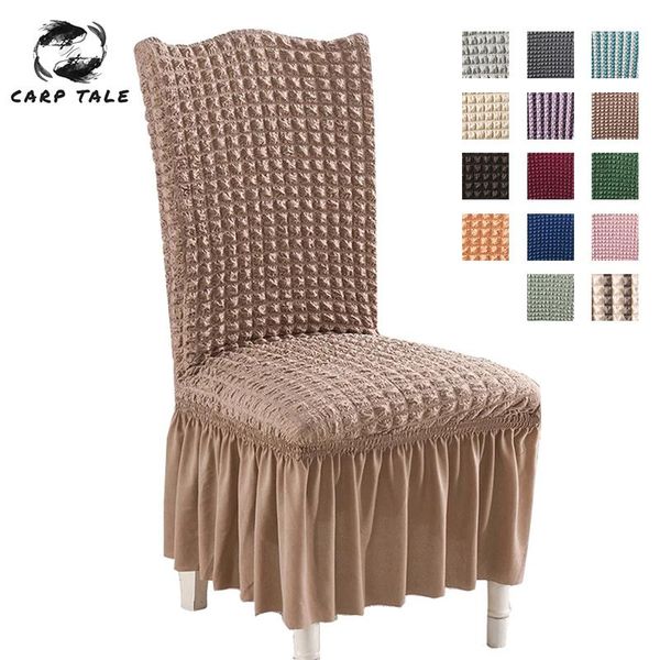 

chair covers 1/4/6pcs bubble lattice elastic spandex for kitchen/dining room office cover with back 14 color