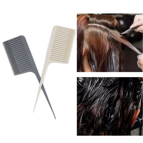

hair brushes new super styeling tools resistant hairdressing comb plastic rubber needle tip tail pick dyeing comb 50pcs a lot, Silver