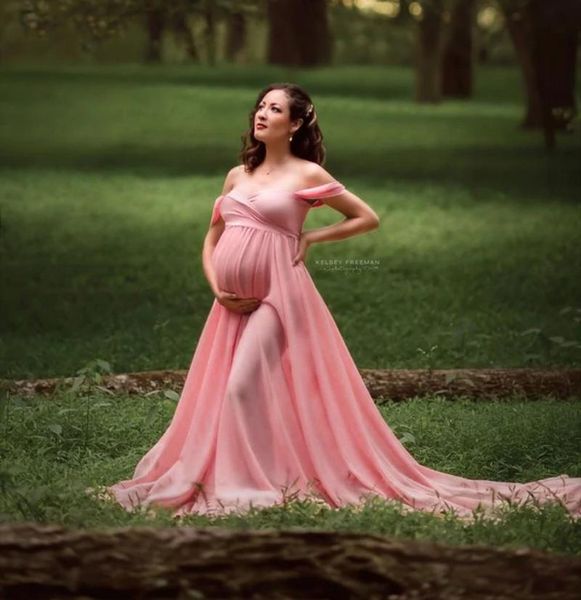 

maternity lace matching to be spinning pregnant women fluttering tail sleeves long dress pography cocktail dresses, White
