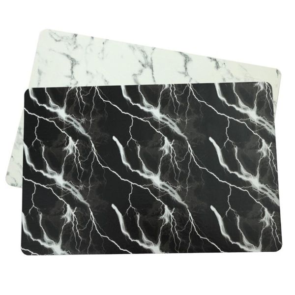 

4pcs marble placemat pvc heat insulation western kitchen dining bar accessories mats & pads