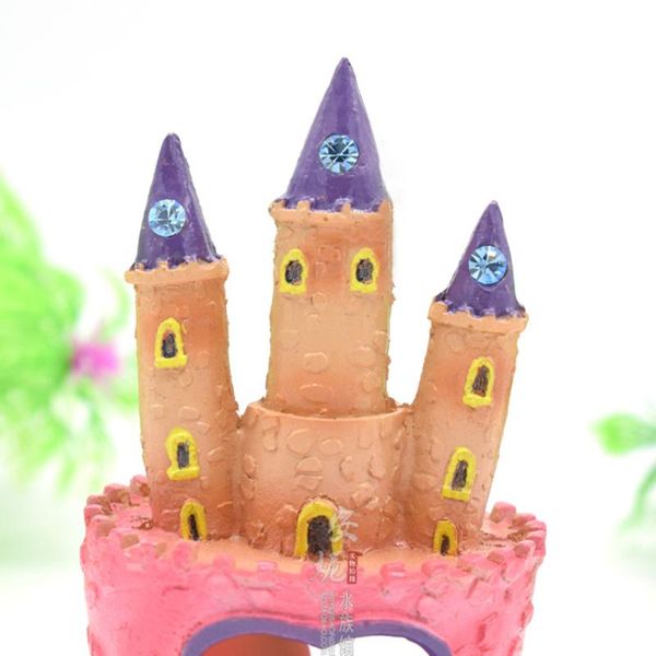 

decorations ornament castle mini decor pink princess fish cave aquarium decoration