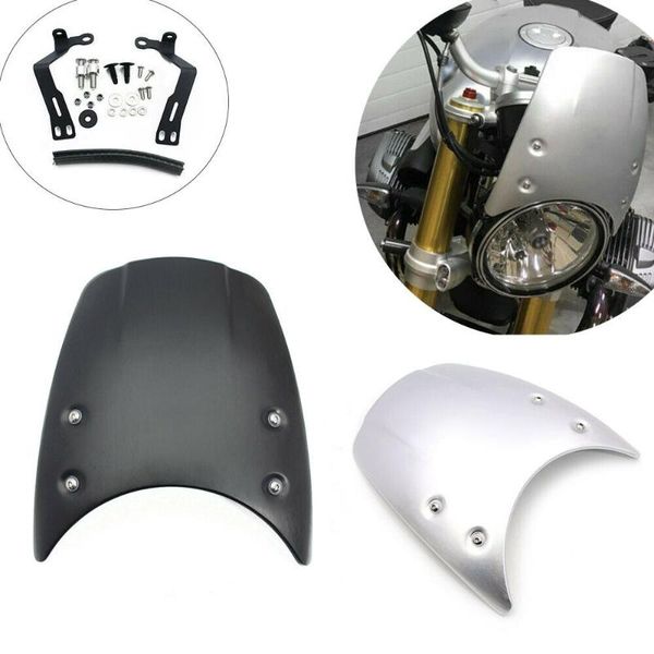 

motorcycle windshield headlight fairing aluminum windscreen for r nine t 2014-2021