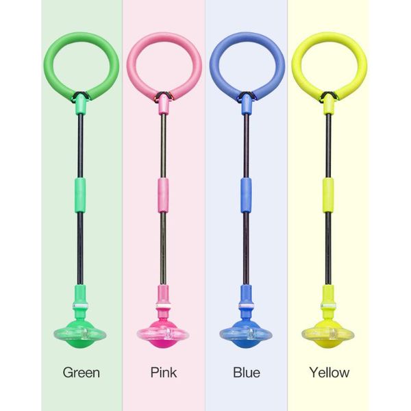 

glowing folding jumping rope ball kids one foot skip fitness toy pvc+pp green pink blue red yellow balls