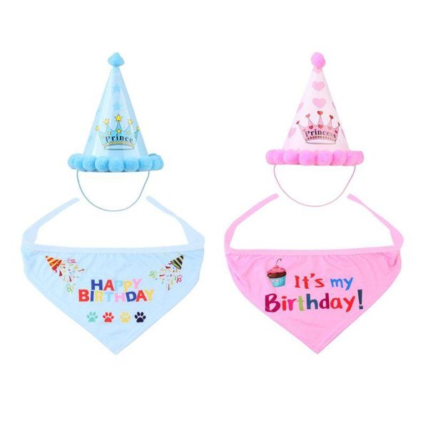 

dog birthday bandana triangle scarfs cute doggie party hat happy boy print for or puppy lxac apparel