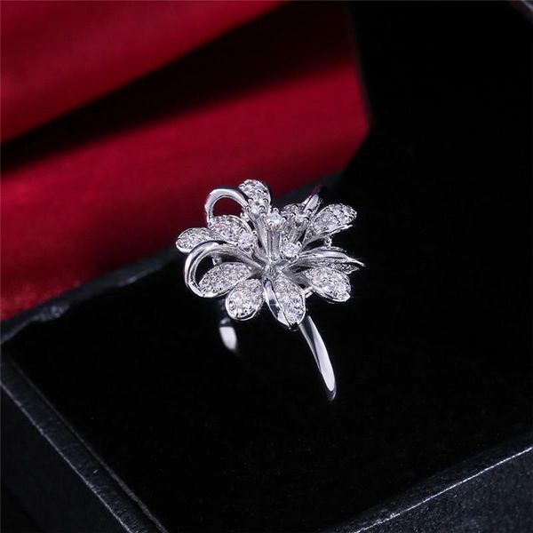 

wedding rings beautiful flower round women size 6-10 cut ring white, Slivery;golden