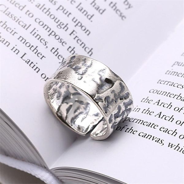 

cluster rings 2021 factory wholesale punk concave convex vintage midi female bump tin foil tibetan silver women jewelry wide surface big, Golden;silver