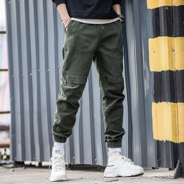 

men's pants spring and autumn sports casual handsome korean fashion versatile loose 9-point tooling harlantrousers boy, Black