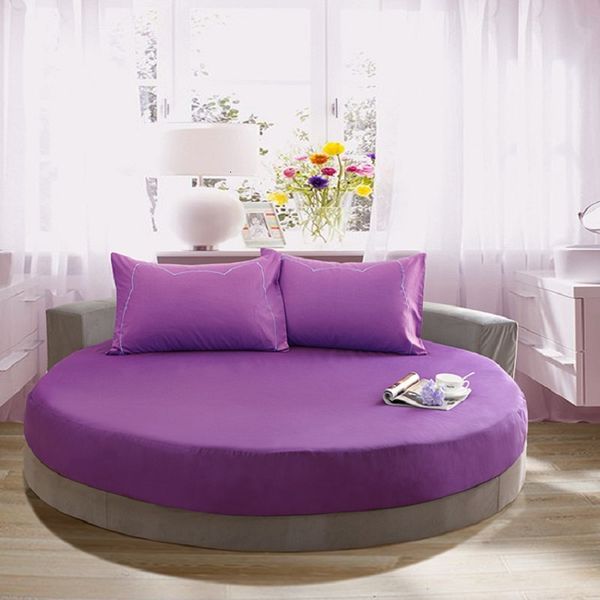 

bedding sets elastic fitted sheet home round linens double couple mattress cover 200/220 cm full  king solid color spread xxt6