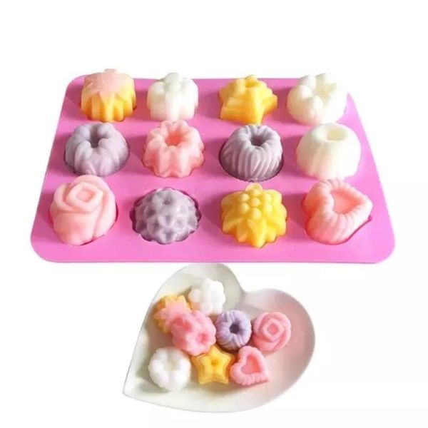 baking moulds 12 cavity mini cake mold silicone muffin cup bakeware fondant cupcake cookies chocolate jelly pudding mould