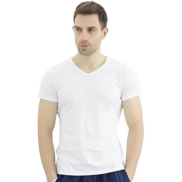 

summer men cotton t-shirt short sleeve homewear v-neck loose tees large size 8xl big elasticity thin breathable 48 50 men's t-shirts, White;black