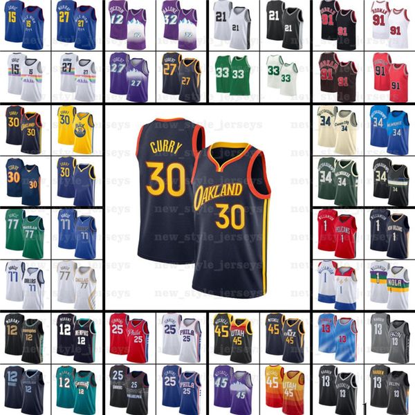 

kevin kyrie harden durant irving antetokounmpo basketball jerseys booker dwyane ja luka morant doncic wade kawhi x7 leonard george luka joel, Black;red