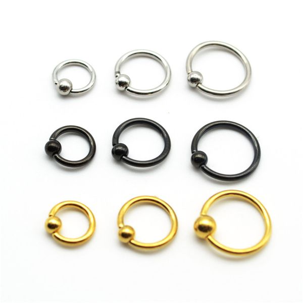 BCR GOLD BLAUER REGENBOGEN Kugelverschluss Captive Lip Nose Ear Tragus Septum Ring 6mm 8mm 10mm 16G Roségold Körperschmuck