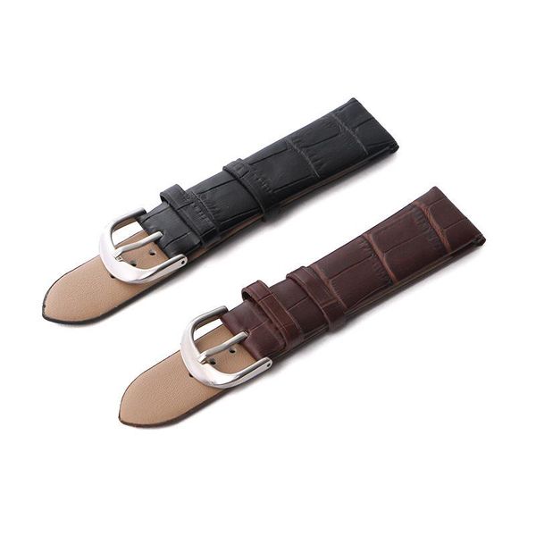 

watch bands high-grade leather strap 2021 correa reloj 20mm fashion crocodile retro glossy bamboo bracelet, Black;brown