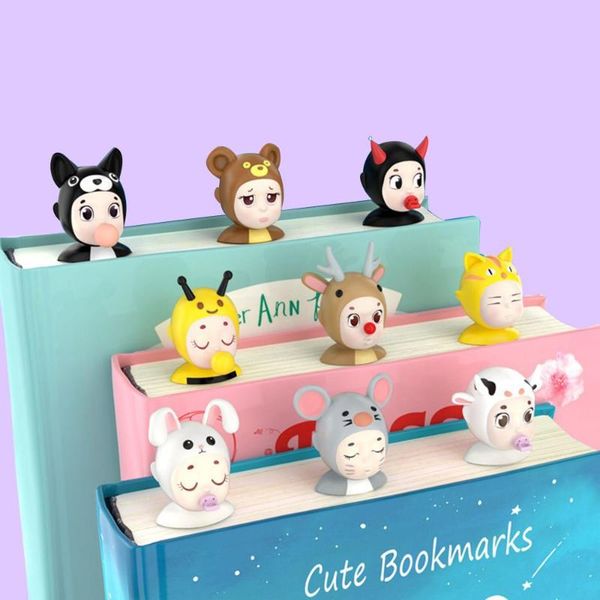 

bookmark 3d animal 9.5cm stereo cartoon bookmarks doll series cute personalized student gift stationery pagination mark book clip
