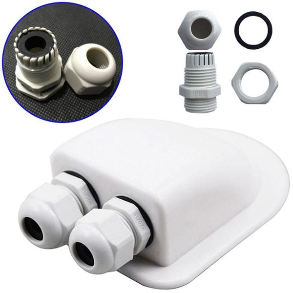 

parts double wire entry gland box solar panel roof cable motorhome white hole rv yacht car accessories