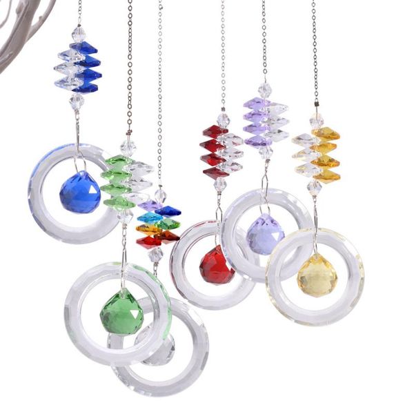

garden decorations 6 chakra crystal guardian suncatcher dreamcatcher rainbow octagon beads ornaments yard hanging pendant home wedding decor