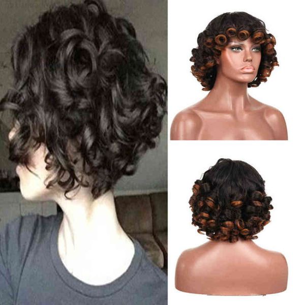 

changkuai pin cos wigs highlights ro curly head set water wave, Black