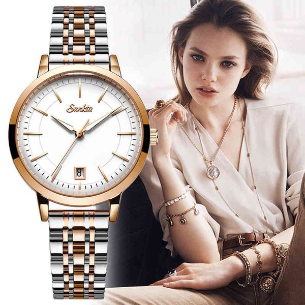 

luxury women watches simple elegant ladies watch zegarek damski stainless steel metal women's wrsiwtwatch relogio feminino saati 210517, Slivery;brown