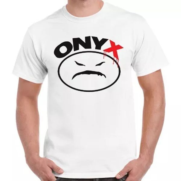 

onyx logo hardcore hip hop rap music band retro t shirt 360, White;black