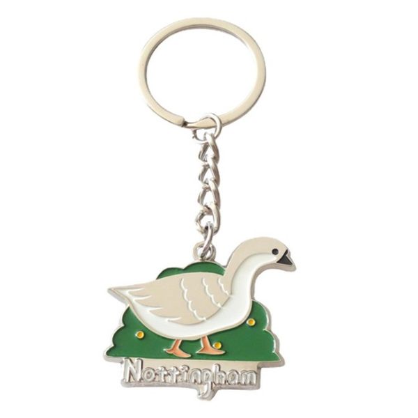 

metal baking enamel creative keychain, Silver
