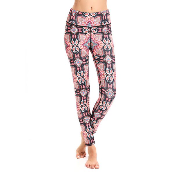 

leggings fashion women's starfish flower digital printing pants, Black