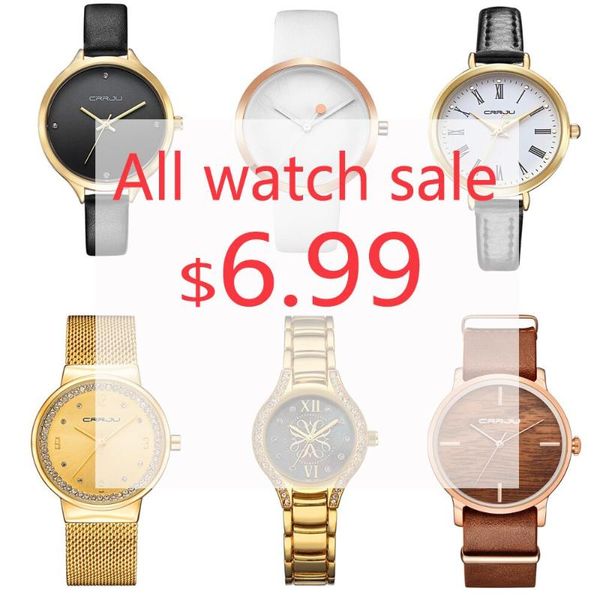 

wristwatches crrju every days all watches sale 9.99$ mens watch for women quartz clock, Slivery;brown