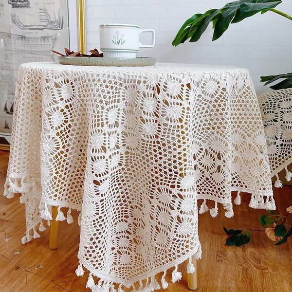 

table cloth cotton lace handmade crocheted tablecloth rectangle dining cover for obrus tafelkleed mantel mesa nappe