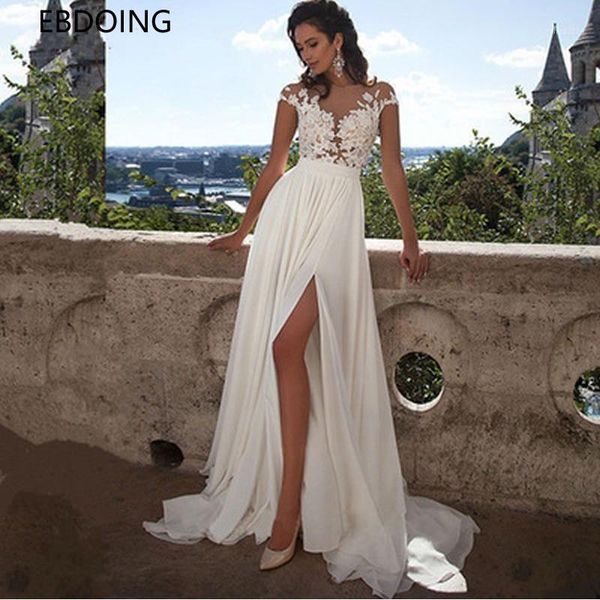 

other wedding dresses charming dress lace a-line vestidos de novia short sleeves court train plus size custom made est long grow1, White
