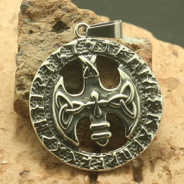

pendants 316l stainless steel cool viking axe vintage pendant, Black