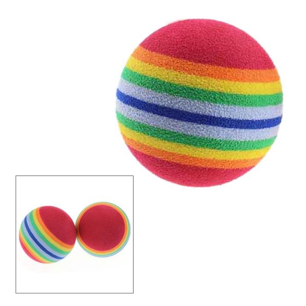 

golf balls 8pcs 42mm rainbow eva practice indoor training aid (colorful)