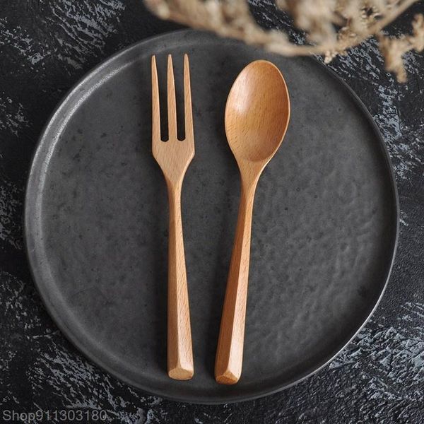 

forks natural wooden spoon & fork dinnerware rice soups salad utensil beech handmade home tableware cutlery for kitchen