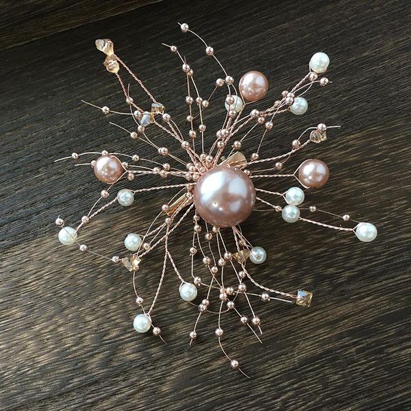 

hair clips & barrettes krasivaya pearl beads wedding vine for party jewelry, Golden;silver