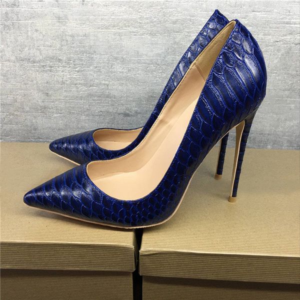 

dress shoes tikicup navy blue croc-effect women pointed toe high heel elegant ladies fashion stiletto pumps plus size 34-45 3hiu, Black