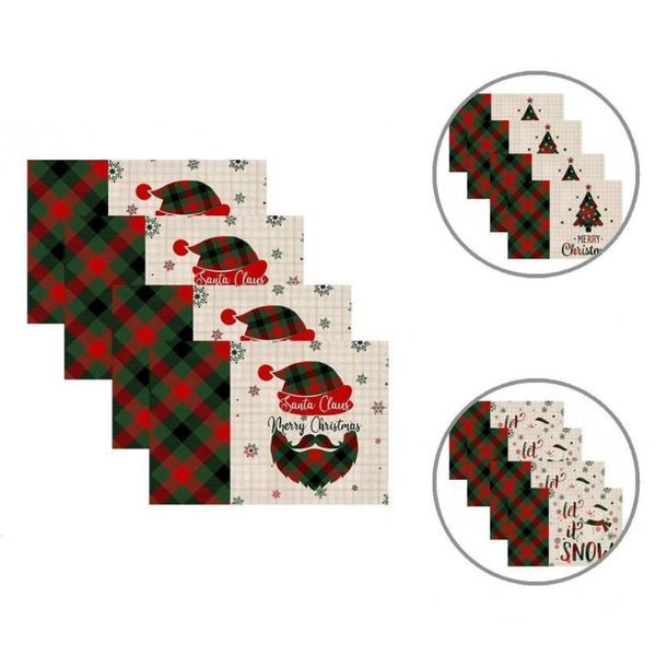 

mats & pads dinner pad flax place mat not easy deformed wide application attractive anti-slid christmas style